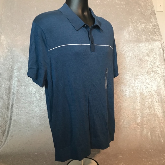 MICHEAL KORS 3 BUTTON OCEAN BLUE POLO - Picture 2 of 8